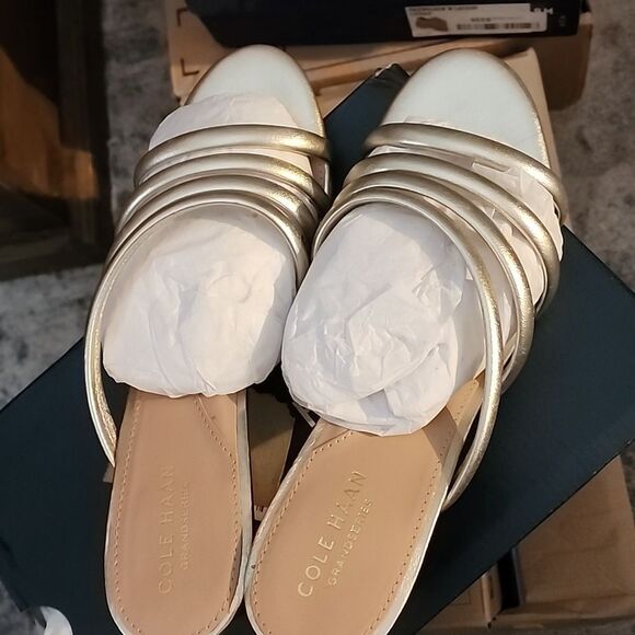 Cole Haan Gold Strappy Heels size 9.5b - Picture 4 of 4